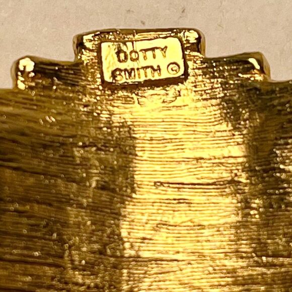 DOTTY SMITH Gold‎ Tone Belt Buckle Geometric Signed - Picture 6 of 11